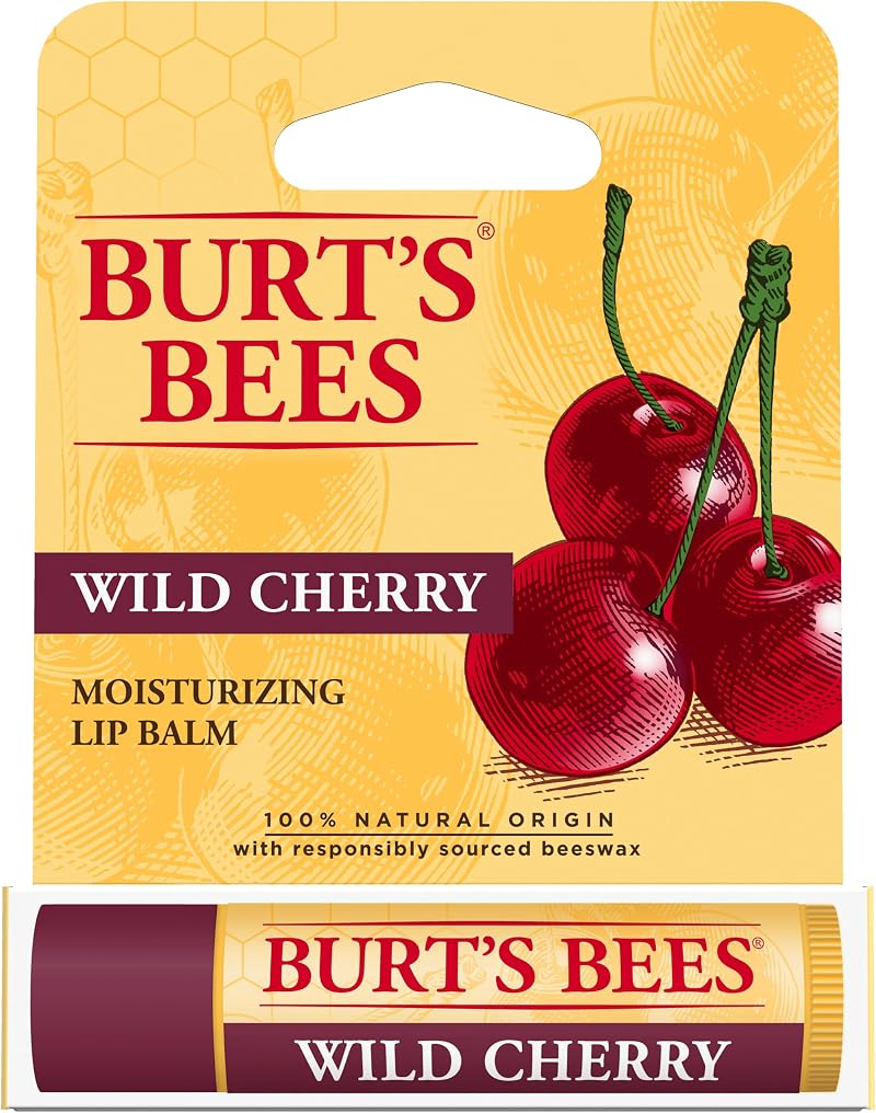 Burt's Bees Wild Cherry Lip Balm 100% Natural Hydrating & Nourishing