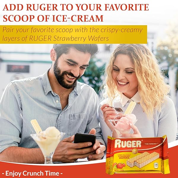 RUGER WAFERS AUSTRIAN STRAWBERRY WAFERS, 2.125 OUNCE (PACK OF 12) – DELIGHTFULLY CRISP AND CREAMY STRAWBERRY TREATS WITH NATURAL INGREDIENTS AND EXTENDED FRESHNESS, IDEAL FOR SNACKING, DESSERTS, AND ANYTIME ENJOYMENT