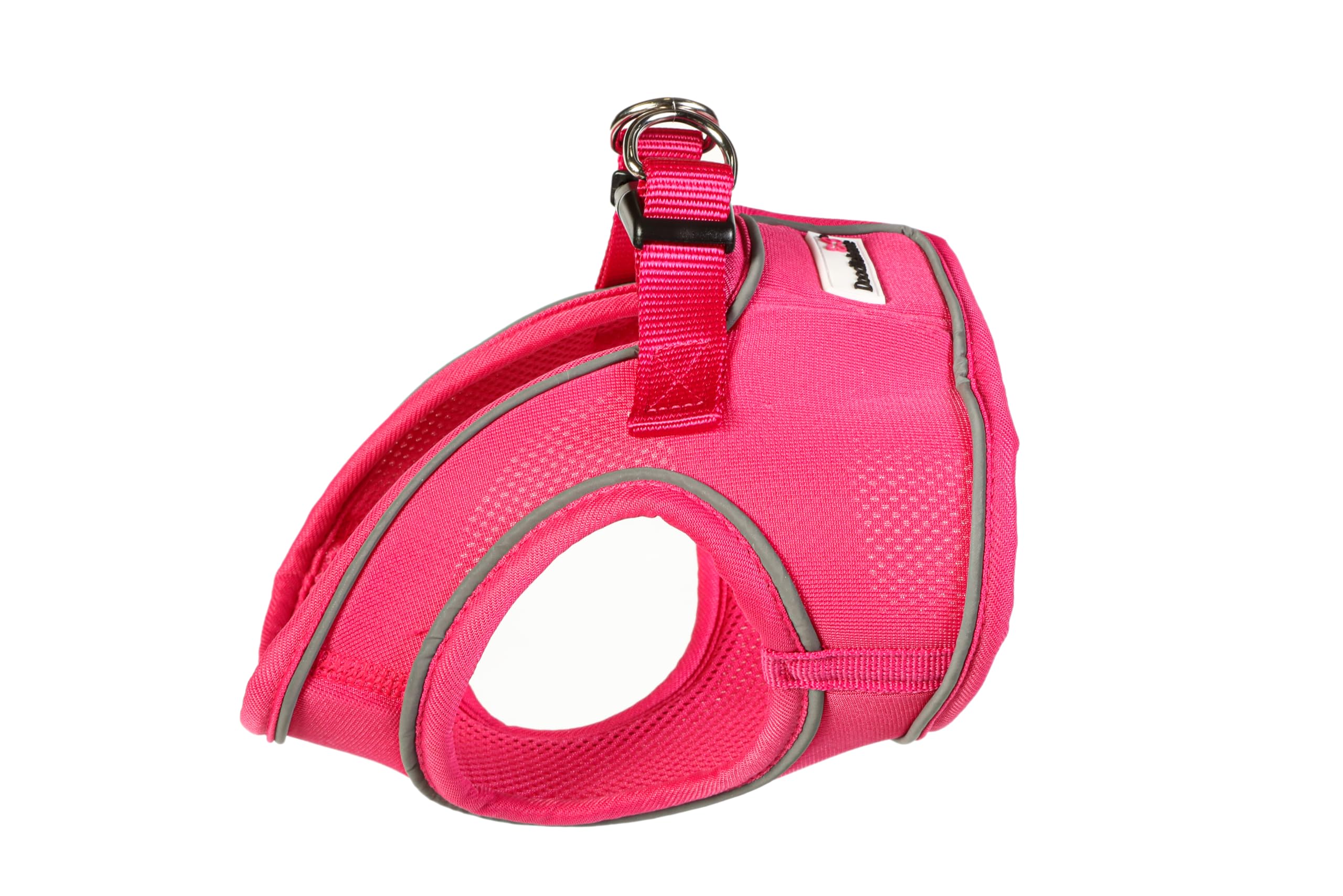 Doodlebone – Snappy Harness Dog Harness – Easy Step In Vest Style Harness, No Over Head Fit, Reflective & Machine Washable for Medium to Large Breeds – Size 6, 58-64cm - Fuchsia