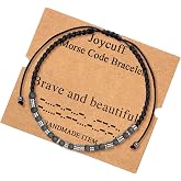 𝗠𝗼𝗿𝘀𝗲 𝗖𝗼𝗱𝗲 𝗕𝗿𝗮𝗰𝗲𝗹𝗲𝘁𝘀 𝗚𝗶𝗳𝘁𝘀 𝗳𝗼𝗿 𝗪𝗼𝗺𝗲𝗻 Inspirational Motivational Christmas Thanksgiving Day Birthday Gifts for Women Friend Wrap Strand Beaded Jewelry Bracelets for Her