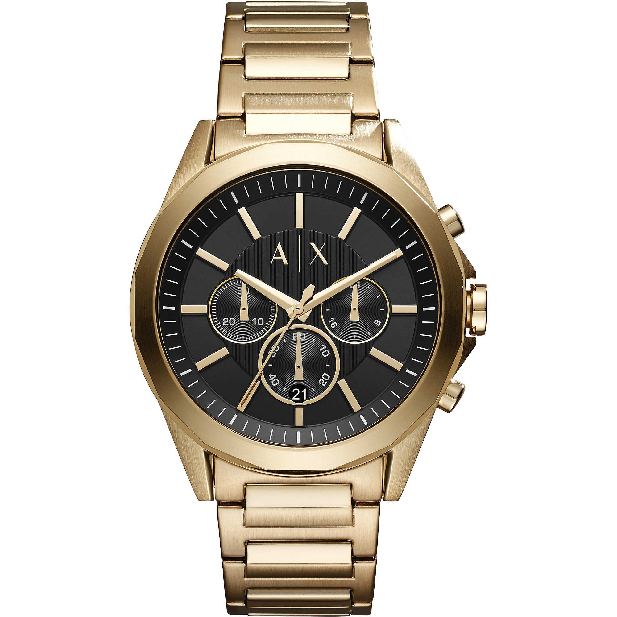 Armani Exchange A｜X Men’s Chronograph Gold-Tone Stainless Steel Watch (Model: AX2611)