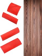 QWORK Wood Grain Tool Rubber Roller Brush 4 Sizes Wall Decor DIY Painting view 4