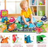 lerrbo 9 PCS Baby Truck Toys with Crane Playmat Storage Bag view 3