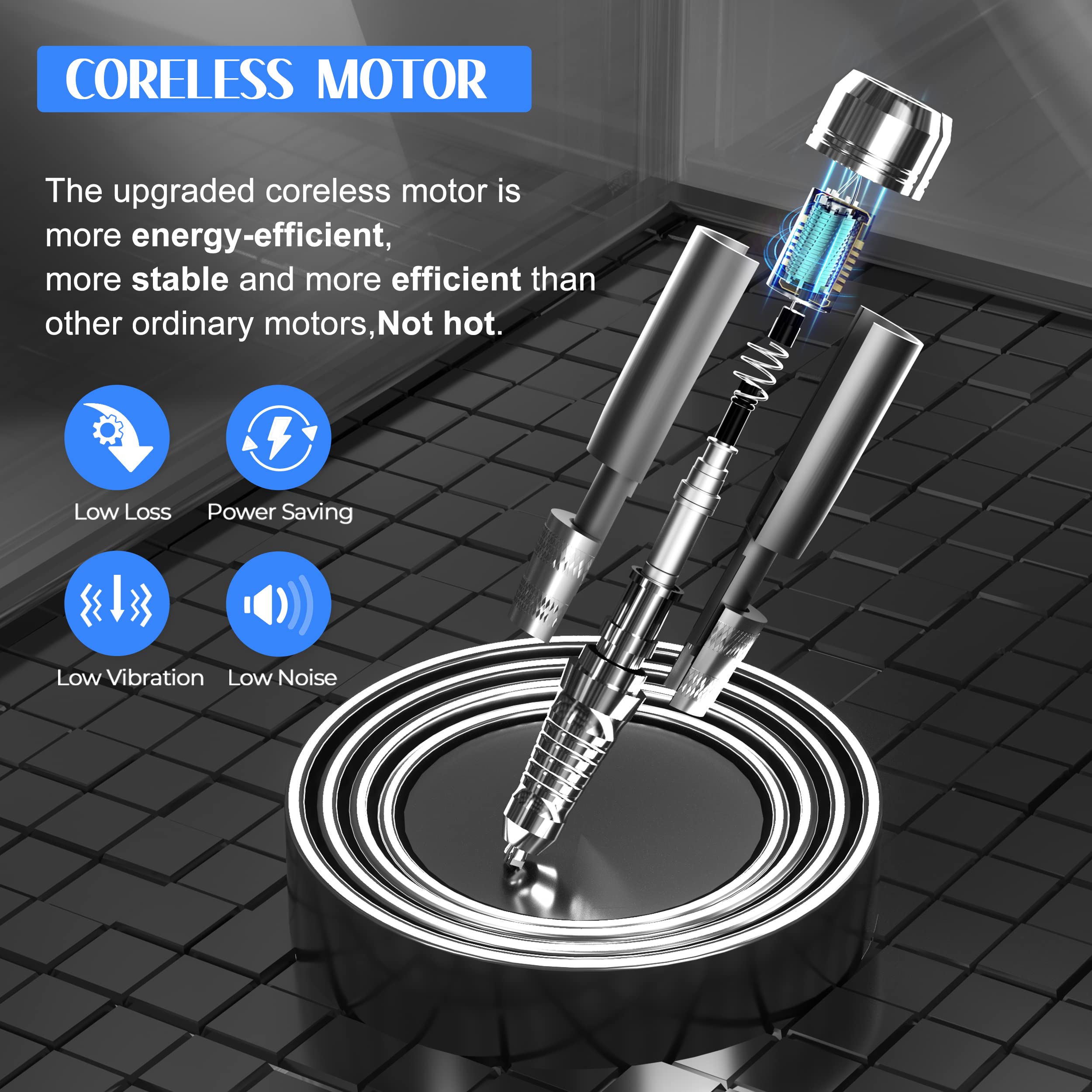 KARITE Nail Drill for Acrylic Nails Professional, 35000RPM Portable Nail File, Electric Nail Drill Machine 24H Working Time, Coreless Motor and 12 Bits, for Nail Art Manicure Pedicure, Low Noise - Image 2