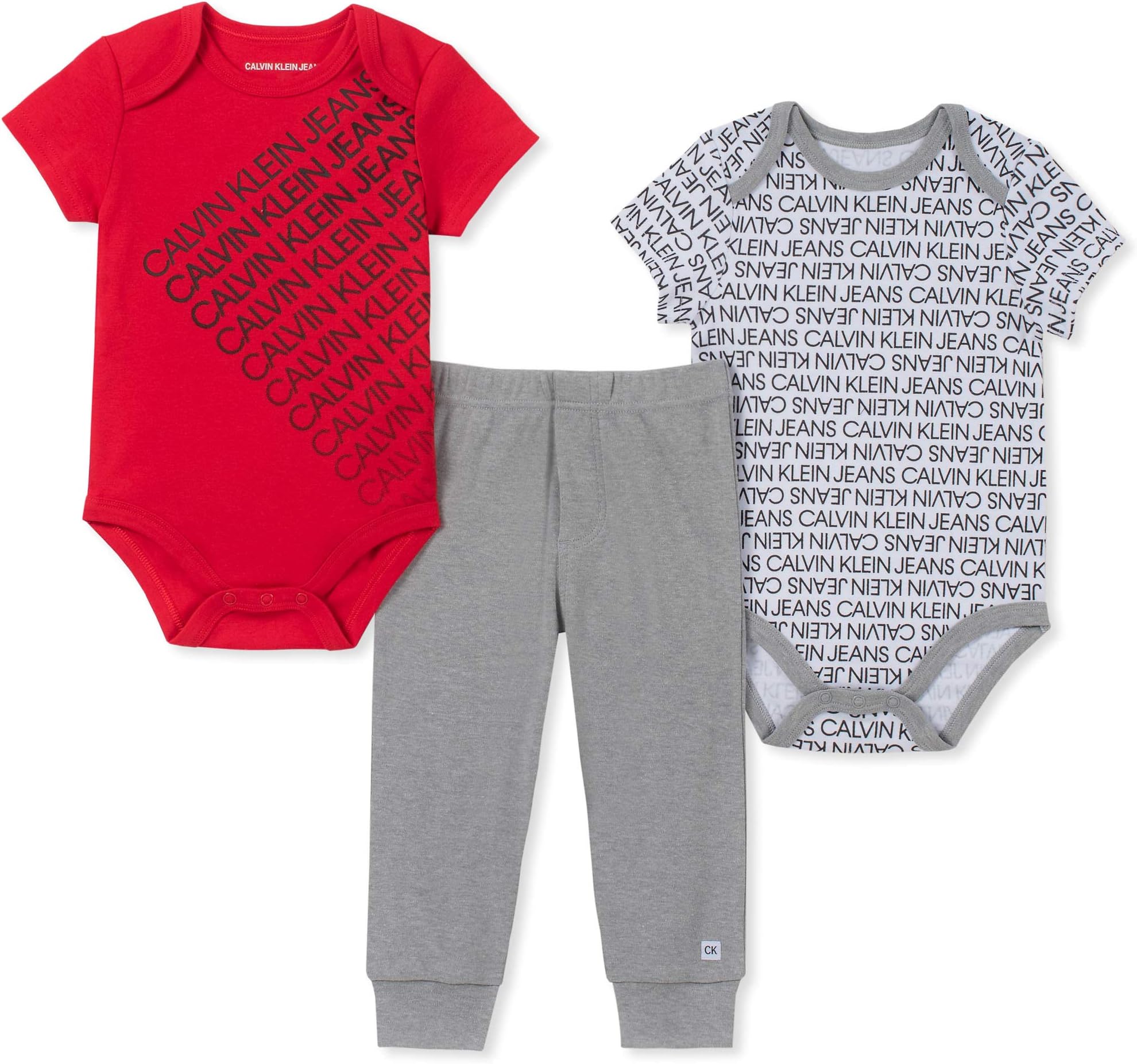 Calvin Klein Baby Boys 3 Pieces Bodysuit Pants Set