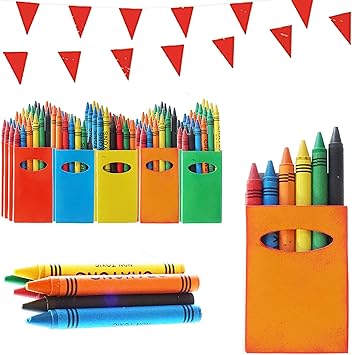 25 Sets de Ceras de Colores Infantiles Partituki. 6 Crayons por Caja. 150 Ceras de Pintar