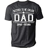 Personalized Dad T-Shirt Blessed to be Called Daddy Shirt for Men Custom Grandpa Shirts Cool Fathers Day Shirt