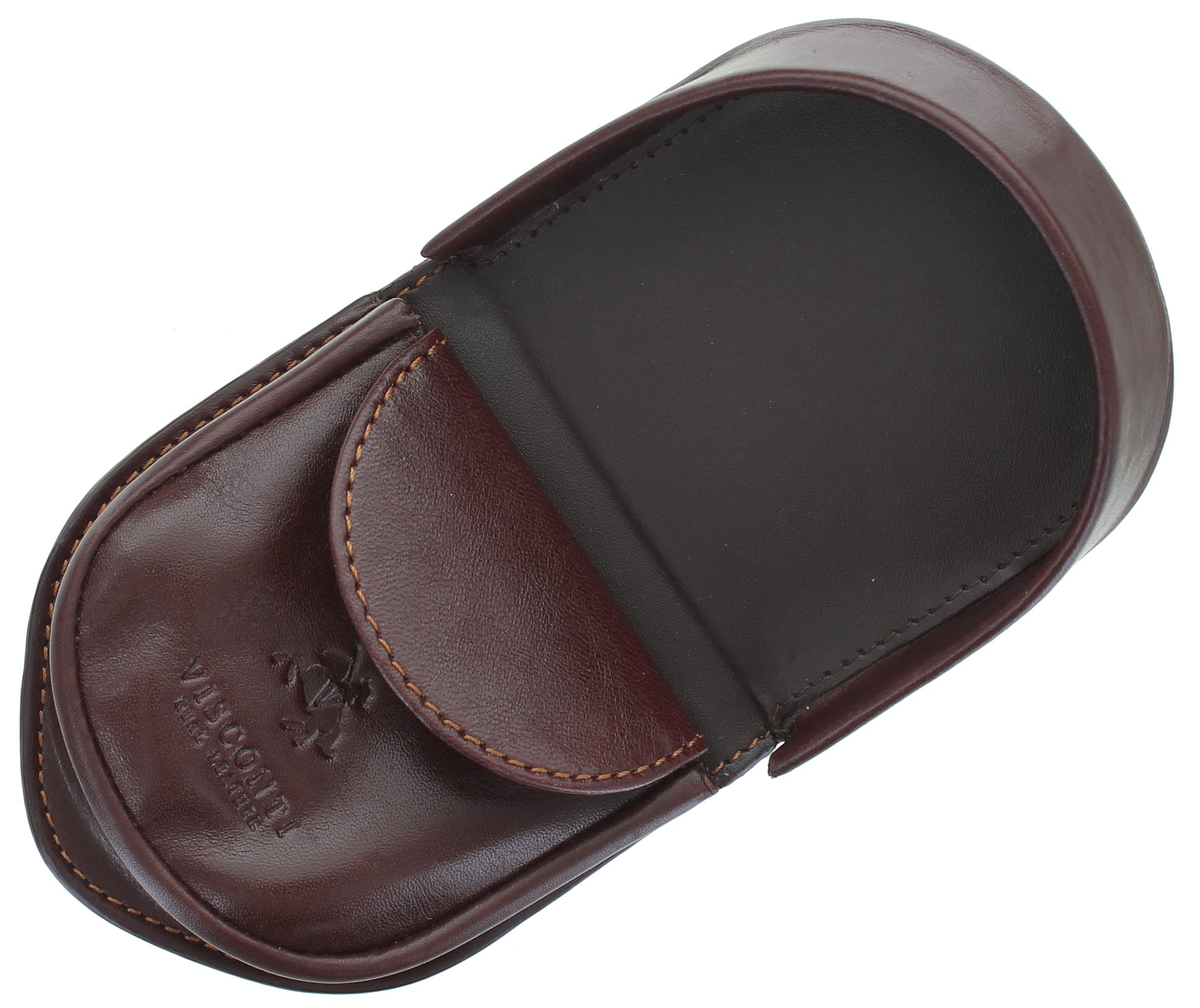 Visconti Monza Collection Vegetable Tanned Leather Tray Coin Purse TRY6 Brown