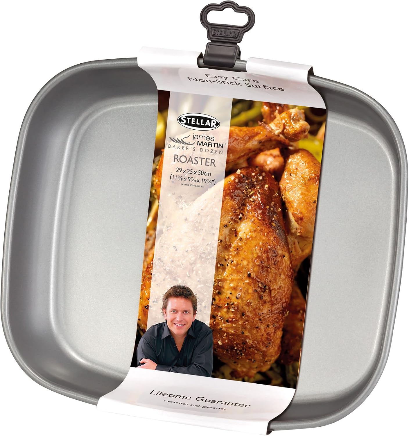 Stellar - James Martin Heavy Duty Non Stick Roasting - Oven Tray Sets (Medium Roast + Small Baking Tray), Black - Image 4