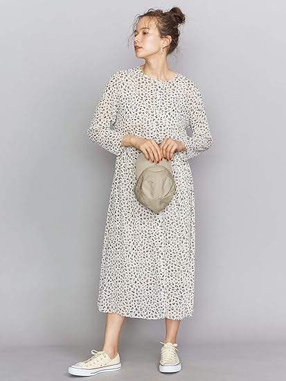 Amazon ビューティ ユース ユナイテッドアローズ By レオパードプリントギャザーワンピース O 0330 Off White 03 S ワンピース チュニック 通販