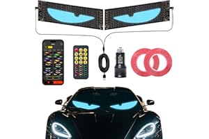 Ligrel 2PCS 14.7"x3.6" LED Eyes for Car Windshield - Devil Eyes Light Strips with Dynamic Patterns, APP/Remote Control, IP68 Waterproof, USB-Powered for Cars/Trucks/RVs/Motorcycles