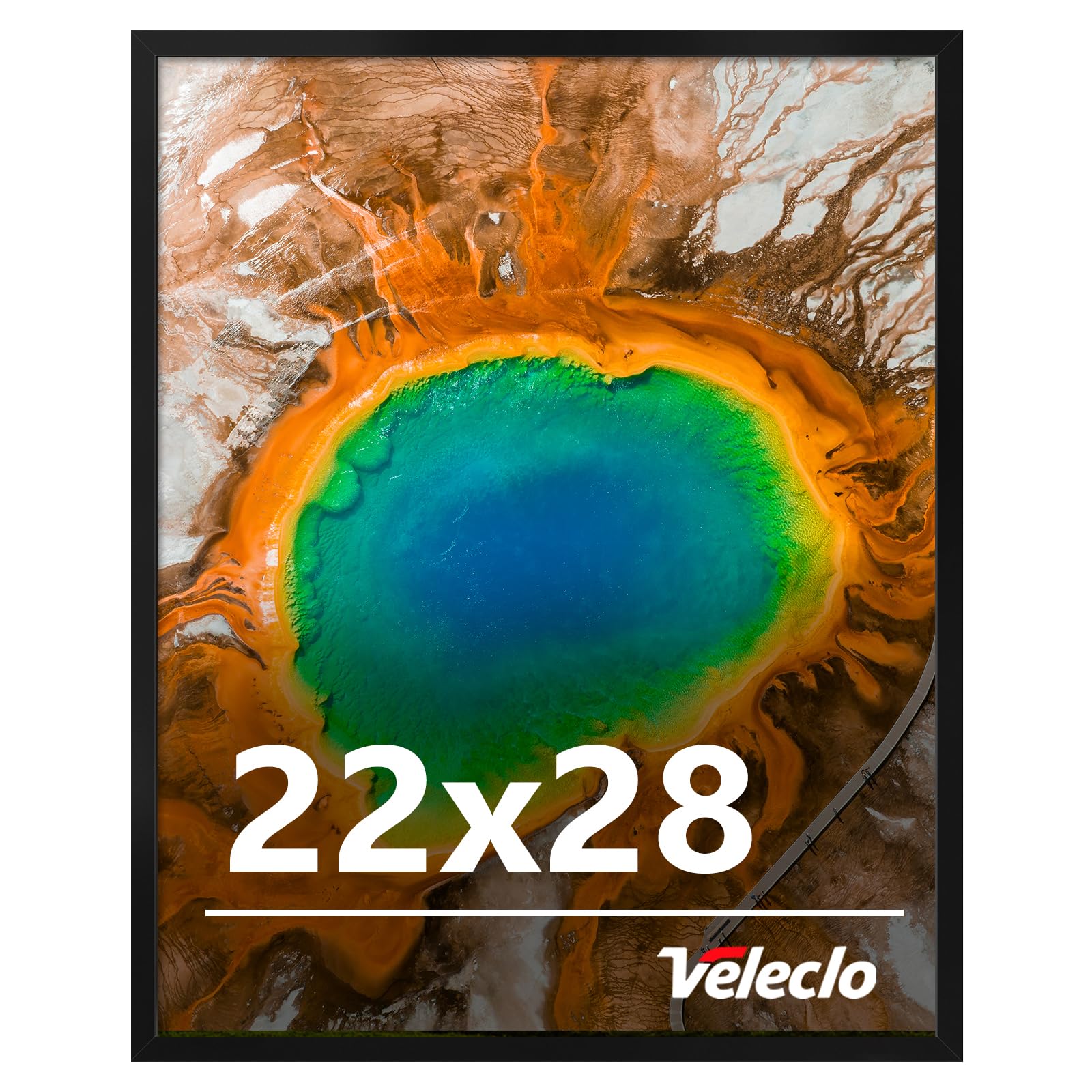 Veleclo 22x28 Picture Frame for Wall Display, 22x28 Black Picture Frame with Shatter Resistant Plexiglass, Stable and Sturdy 22 x 28 Poster Frame for Wall Display, Handpicked Gift Collection, 1 Pack