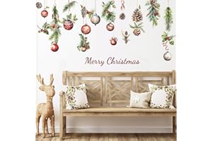 Merry Christmas Wall Decals Xmas Pine Cone Snowflake Wall Stickers Christmas Winter Home Wall Art Decor for Kids Room Classro