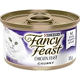 Fancy Feast Chunky Wet Cat Food, Chicken Feast - 85 g Can (24 Pack)