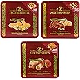 Zalatimo Sweets Since 1860 Shortbread Cookies Variety Pack, 100% All Natural Slightly Sweet, Square Metal Gift Tin, No Corn Starch, No Syrups! Assorted Baklava, Mamoul, Sesame & Butter (Pack of 3)