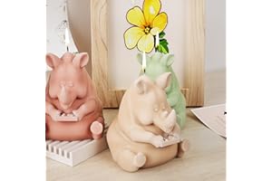 ESEDAGE Lazy Rhino Mold Rhino Animal Mold Rhino Candle Mold Rhino Resin Casting Mold Resin Making Molds Silicone Mold for Candle Home Decorate Mold Candle Making Mold 3D Animal Mold