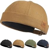 Initlove Mens Brimless Docker Hat Vintage Sailor Hat Skullcap Beanie Cap