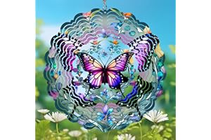 YAMNEAO Butterfly Wind Spinner Outdoor - Birthday Gifts for Women, Men, Mom, Father, Garden Decor Gifts, Hanging Wind Sculptures 12 inch 3D Wind Spinners for Outdoor Decor for Outside, Yard, Patio Deals