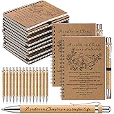 Fullhawl 8 Set Sister in Christ Gifts for Women Christian Bible Verse Notebooks with Religious Retractable Pens Spiral Journaling Notebooks for Woman Sunday Teacher Church Friends Gifts