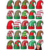 Croknit Christmas Elf Hat Xmas Elf Felt Hats Bulk Funny Hats with Bells Party Santa Cap for Christmas Party Teens Adults