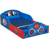 Delta Children - Spider-Man Plastic Sleep and Play Toddler Bed with Attached Guardrails