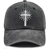 Cross Hat for Men Women, Adjustable Cotton Embroidered Christian Baseball Cap