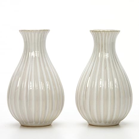 Hosley Set Of 2 Cream Ceramic Reed Diffuser Bottles 5 High