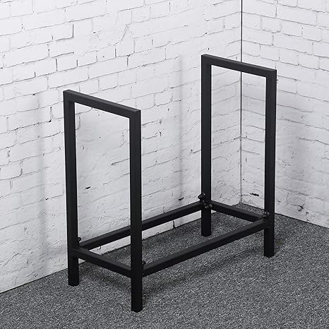 Ufuns Firewood Rack Log Rack 61cm Indoor Outdoor Fire Wood Storage Black Iron Firewood Log Holder Amazon Co Uk Garden Outdoors