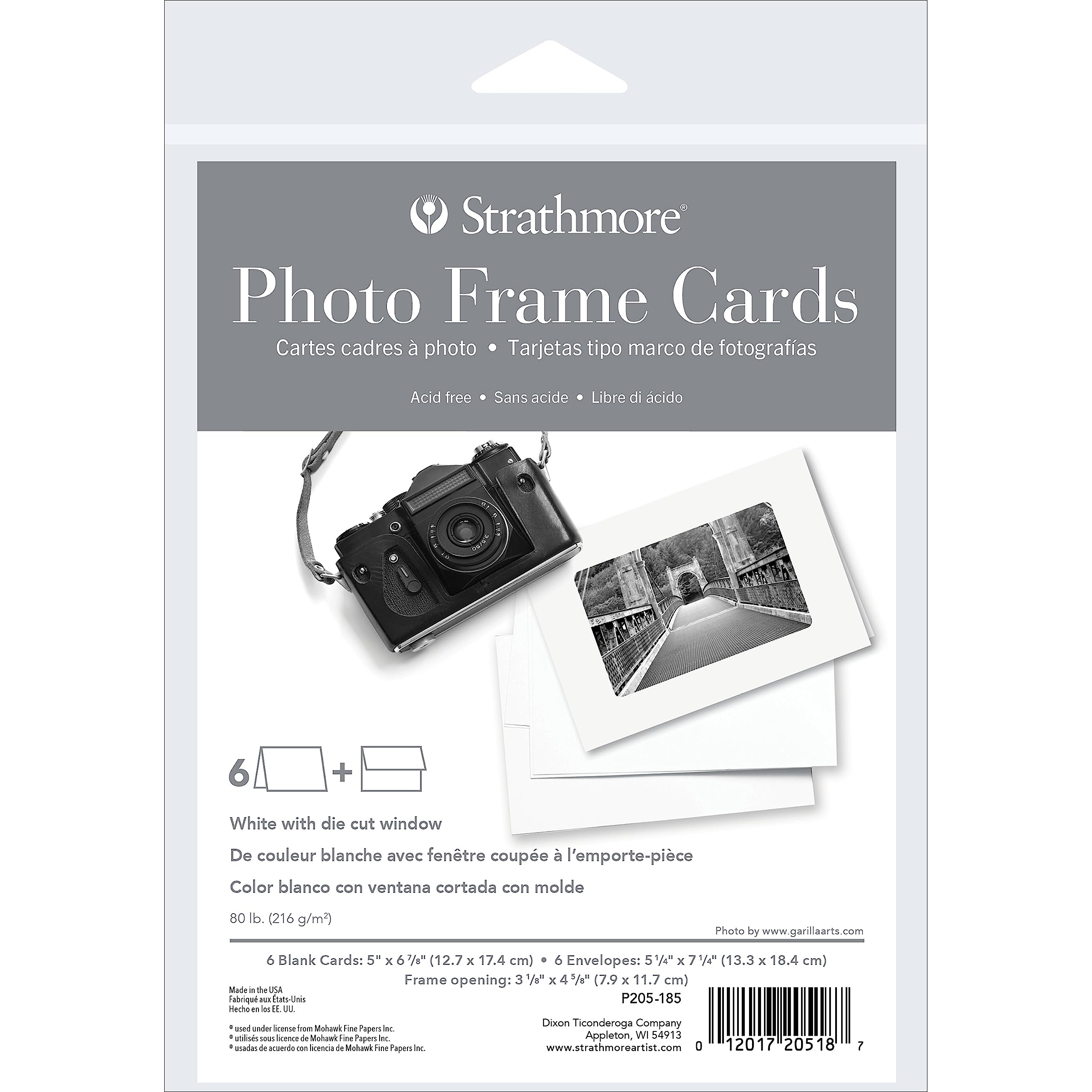 Strathmore Photo Frame Cards, White, 5x6.875 inches, 6 Pack, Envelopes Included - Custom Greeting Cards for Weddings, Events, Birthdays