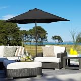 Yaheetech Garden Parasol 2.3M Patio Umbrella with 6 Ribs Black view 2