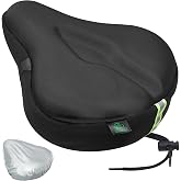 Zacro Bike Seat Cushion - Gel Padded Cover for Men Women Comfort, Extra Soft Exercise Bicycle Compatible with Peloton, Stationary or Cruiser Seats
