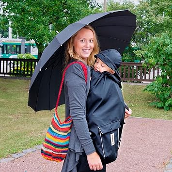 manduca by MaM All-Weather-Cover (Regencover) > Black < Leichtes Regencover für jede Jahreszeit, wasserfest, winddicht, Incl.