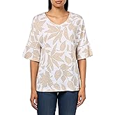 Ali Miles Women's Knit Popover Tunic Scoop Neck Short Sleeves