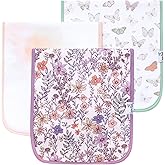 Copper Pearl Baby Burp Cloth Large 21''x10'' Size Premium Absorbent Triple Layer 3-Pack Gift Set Flora