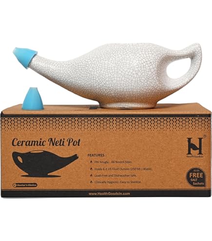 Pot Neti En Céramique Pour Lavage Nasal - 250 Ml, Poignée Ergonomique, Idéal Pour Rhinites Et Sinusites, Passe Au Lave-vaisselle Et Micro-ondes