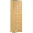 Hodedah 4 Door Kitchen Pantry with Four Shelves, Beech