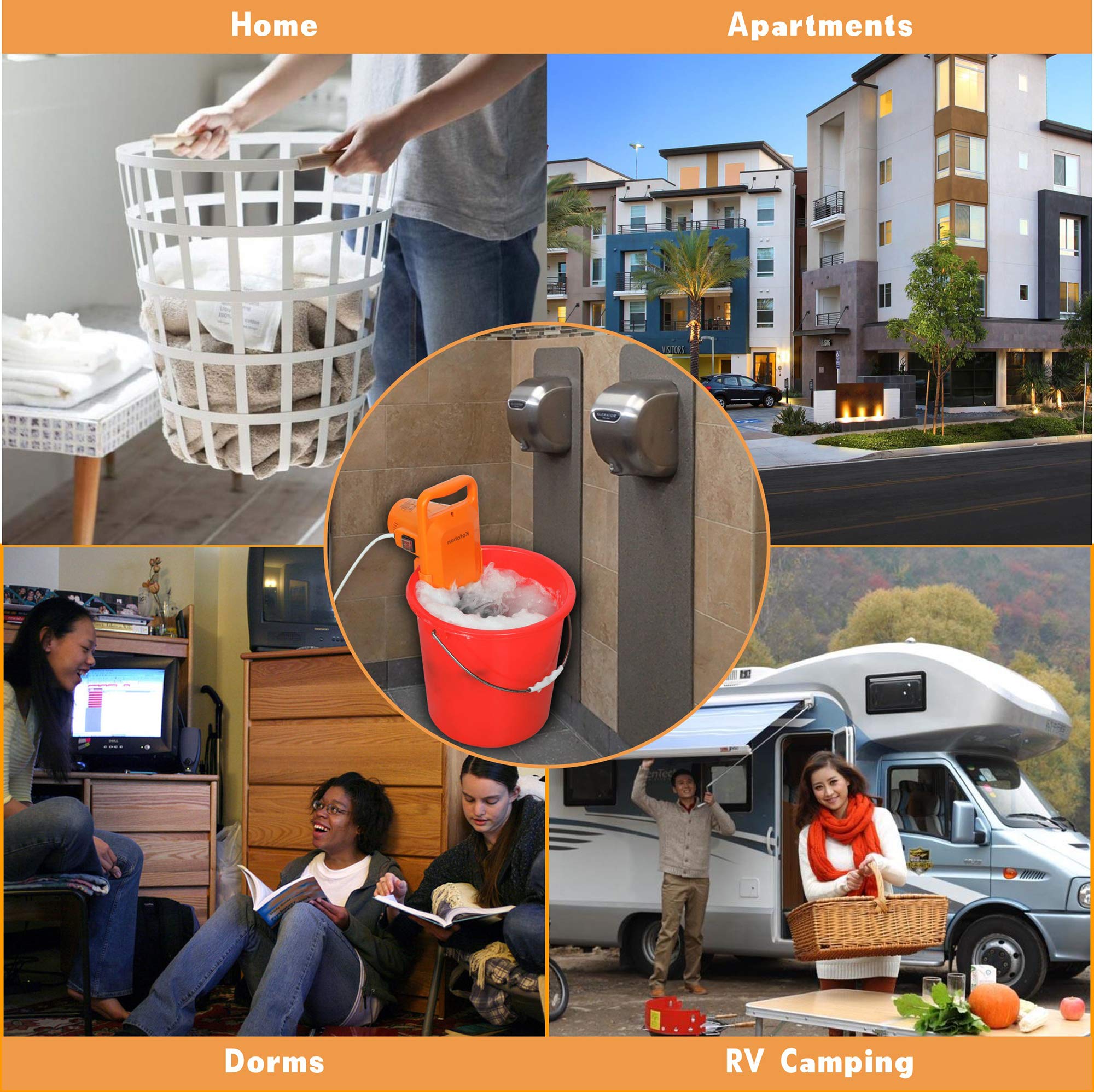 KOFOHON Portable Washing Machine Small Mini Hand Compact Semi Automatic Washer Laundry Perfect for Home Apartment Dorm RV Camping Travel Trip Outdoor Indoor for 6.5Lbs Washing Capacity