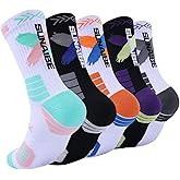Speum Basketball Socks for Men,Performance Cushioned Men's Athletic Crew Socks with Arch Compression for Cycling Basketball