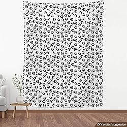 Ambesonne Paw Print Fabric by The Yard, Animal Feet
