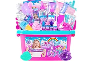 ZOnFRTO Mini Unicorn Slime Kit for Girls - Glimmer Crunchy, Butter, and Galaxy Slime for Kids 6-12 - Party Favors for Children