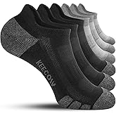 KEECOW Ankle Athletic Running Cushioned Socks for Men & Women No Show Low Cut Sports Cotton Tab Socks 6 Pairs