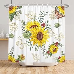 AWERT Vibrant Sunflower Shower Curtain for