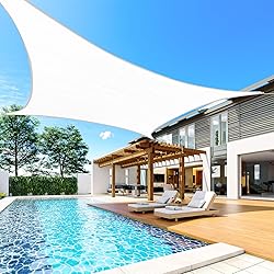 Quictent 24X24FT 185G HDPE Square Sun Shade Sail