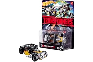 Transformers Collaborative Hot Wheels x Transformers Bone Shaker, Deluxe Class 5-Inch Robot Action Figure Converts to Car, Ca
