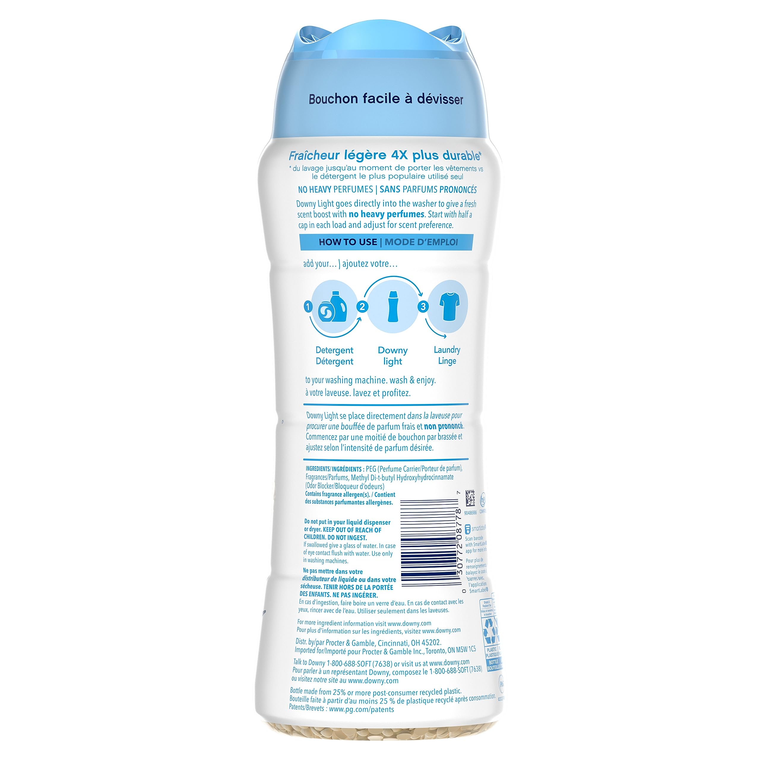 Downy Light Laundry Scent Booster Beads for Washer, Ocean Mist, 18.2 oz, with No Heavy Perfumes
