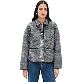 ANINE BING Women's Black and Grey Check Camden Jacket