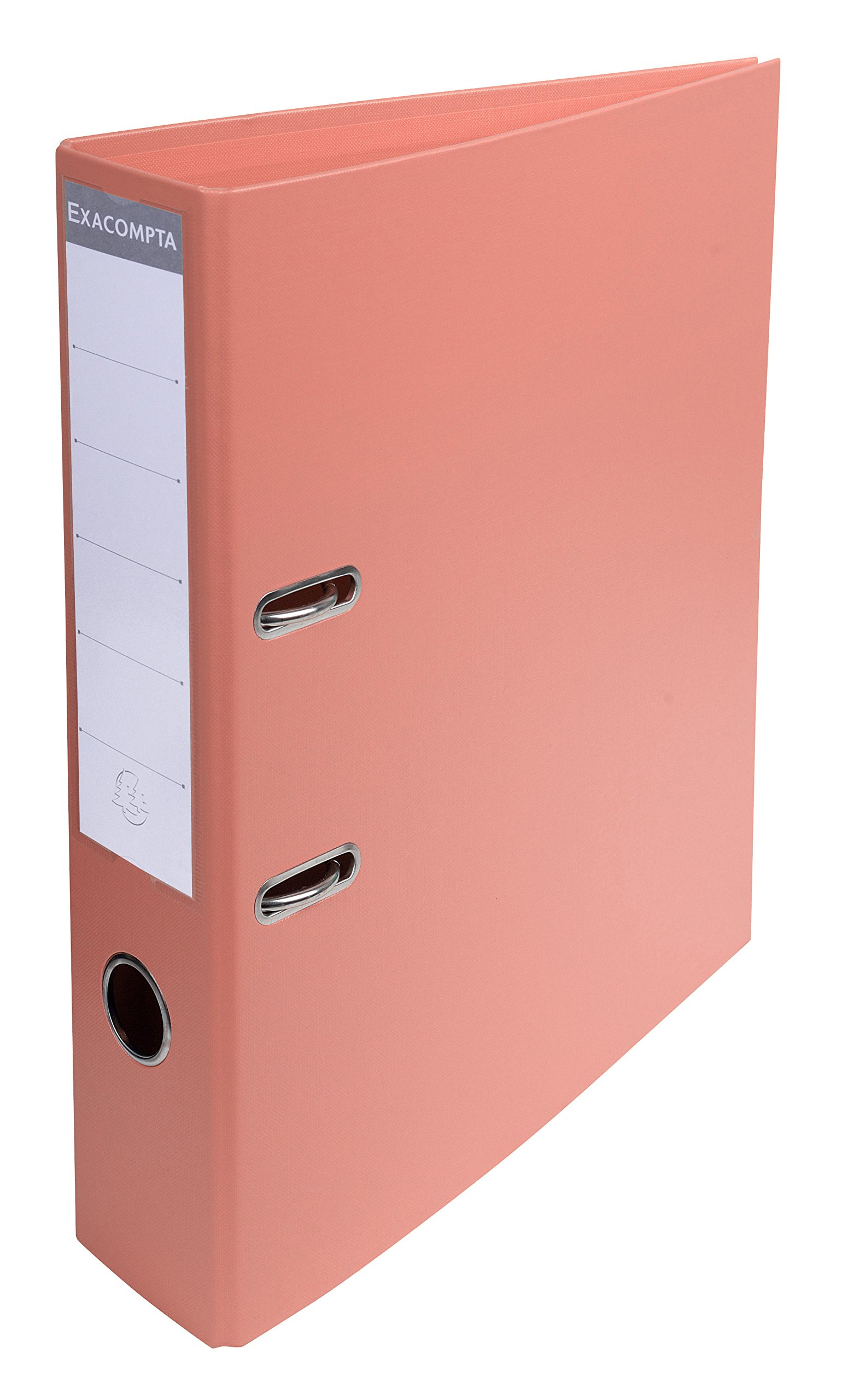 Exacompta - Ref 53705E - Prem'Touch PVC Lever Arch File - 320 x 290mm in Size, 2 Rings, Can Hold A4 Documents, 70mm Spine, 75mm Rings, FSC-Certified - Salmon Cover