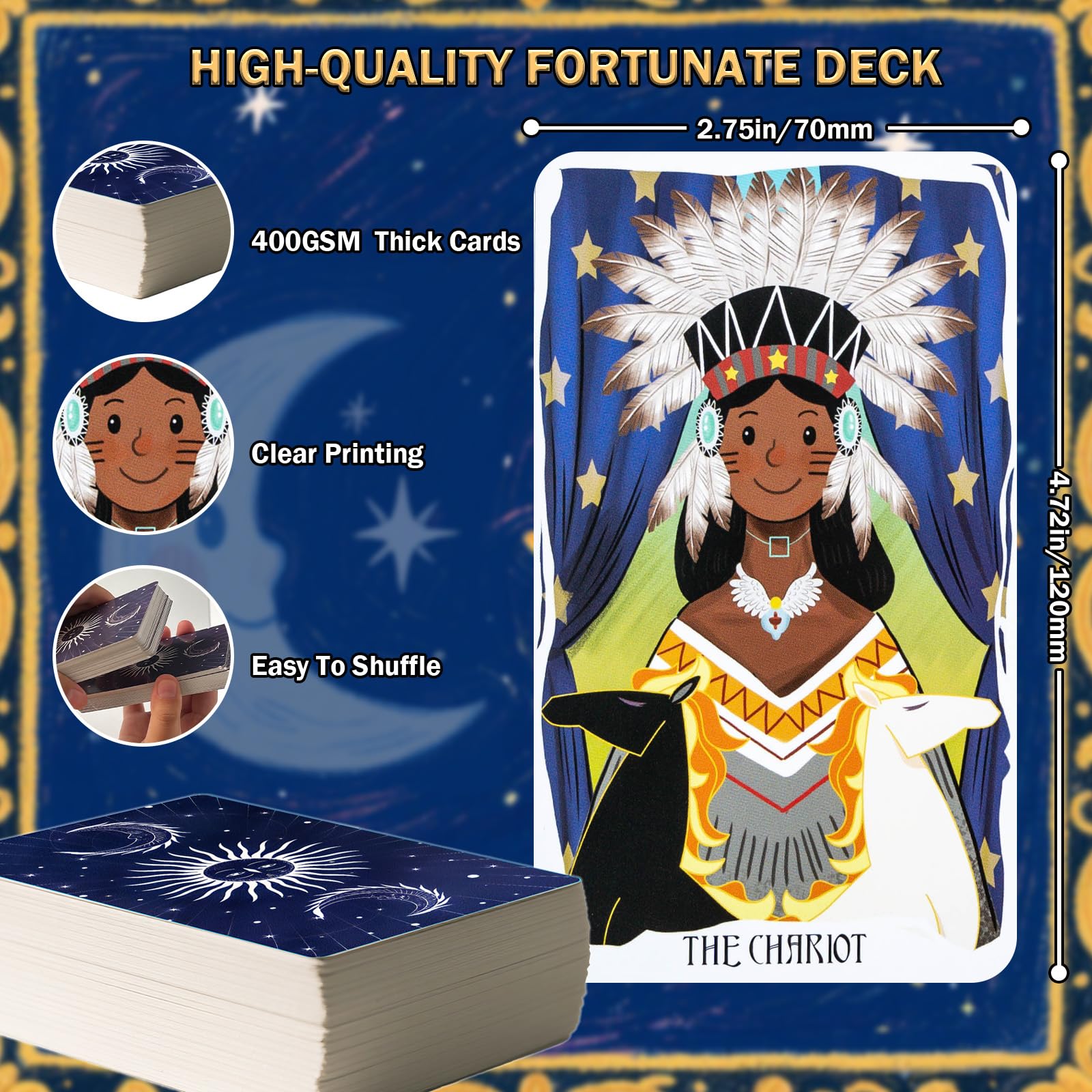 Classic Hand Draw Tarot Cards Deck with Guidebook-Unique Art Tarot Card for Beginners to Experts,Fortune Telling Cards