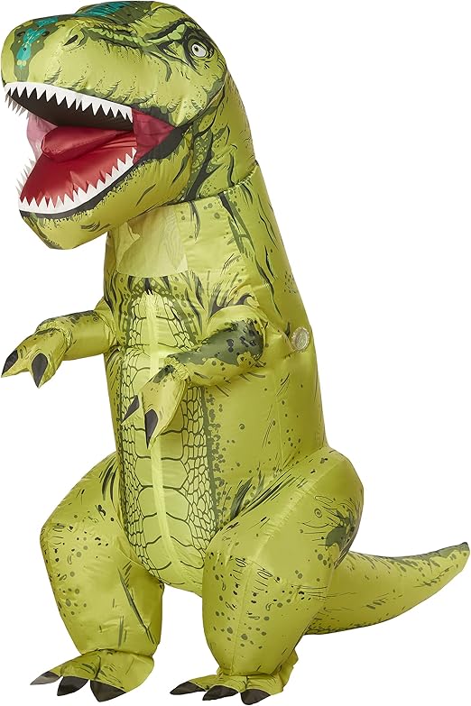 Spirit Halloween Adult Green Dinosaur Inflatable Costume Clothing