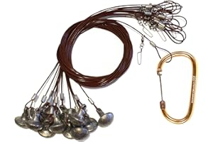 Lifetime Decoys Texas Rig 6ft 6oz Tangle-Free Steel Cable with Carabiner for Duck Decoy Rigs, Decoy Anchors for Duck Hunting